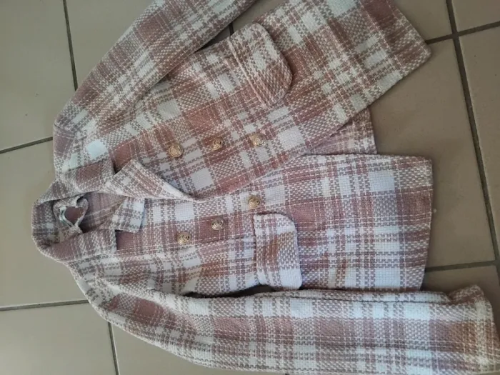 Blazer à carreaux rose et blanc - photo numéro 2