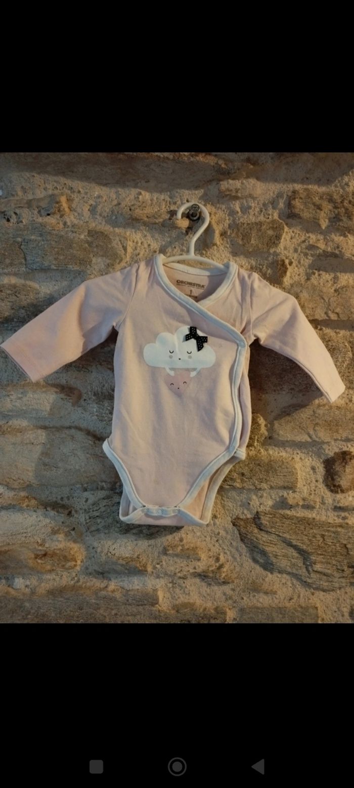 Lot de 7 bodies orchestra, ouverture sur le devant, taille 1mois - photo numéro 2