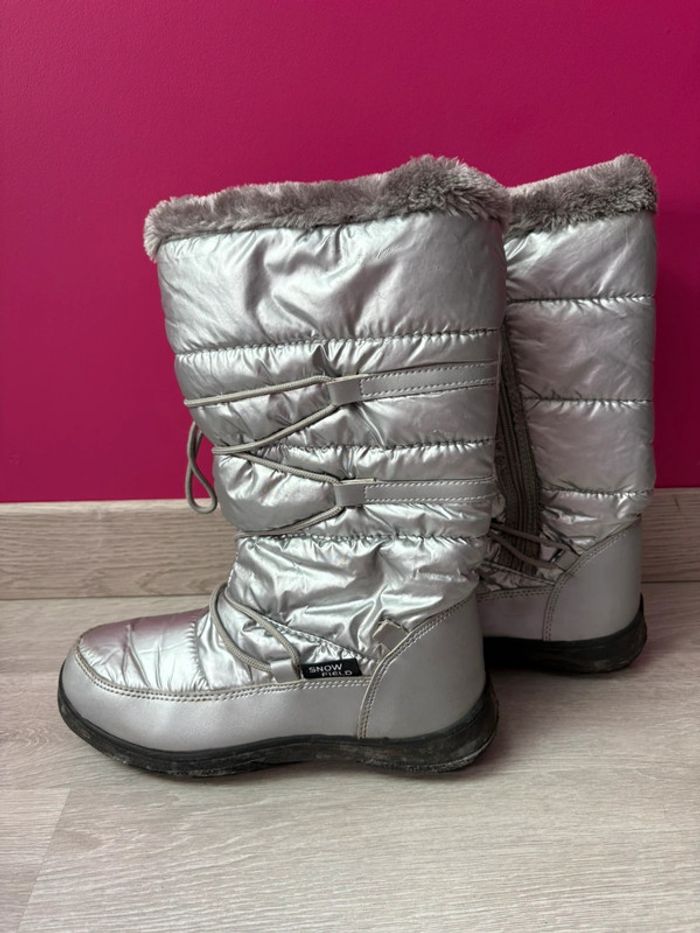 Bottes de neige enfant argenté 37 bon état🩶