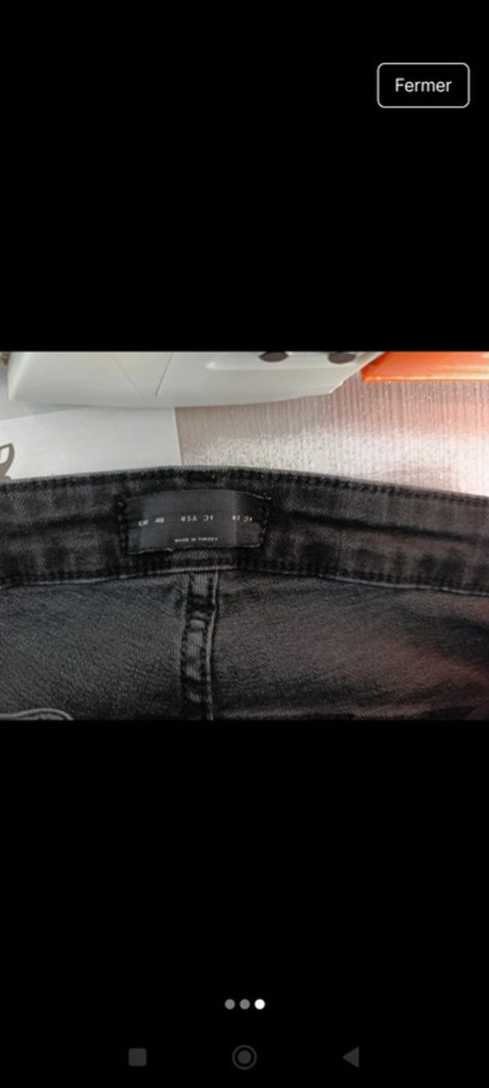 Jeans slim homme noir t.40 - photo numéro 3