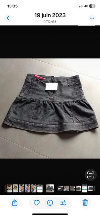 Jupe courte brodée jean’s Chattawak