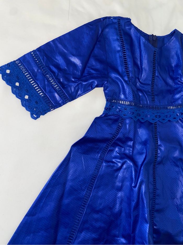 Robe en bazin pour fille couleur bleu - photo numéro 7