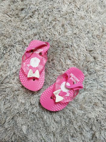 Tong fille pointure 19 mini rose et blanc