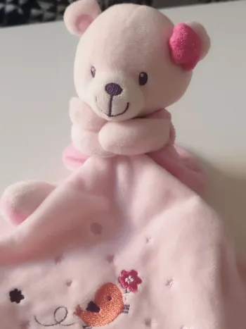 Doudou Ours rose pommette