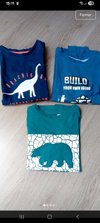 Lot 3 tshirt Okaïdi 8 ans