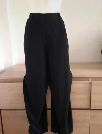 Pantalon jambes larges taille haute 42 Gemo