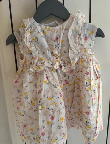 Robe blanche fleurie petit bateau