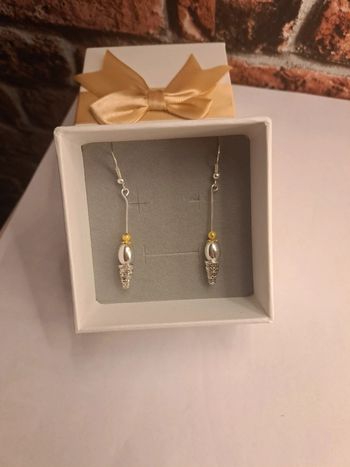 Boucles d'oreilles pendante argenté et doré