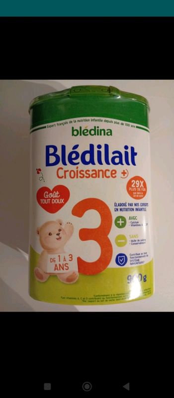 Lots 4 boîtes de lait blédilait croissance 3eme age