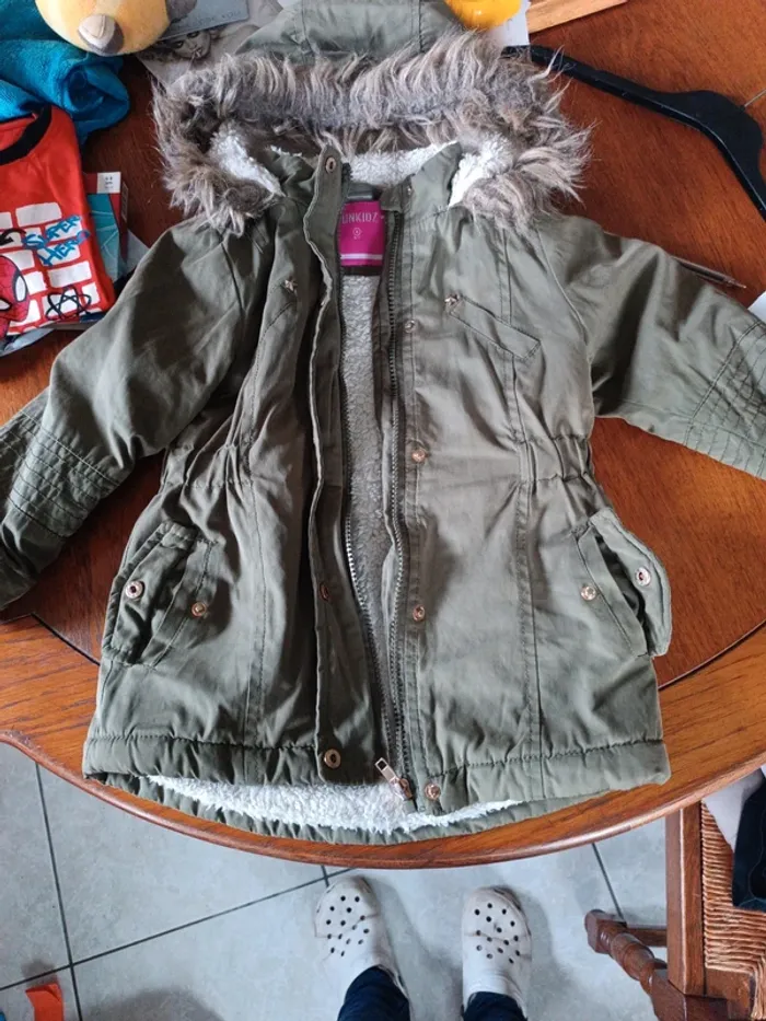 Parka à capuche kaki Pundkidz 4A - photo numéro 3