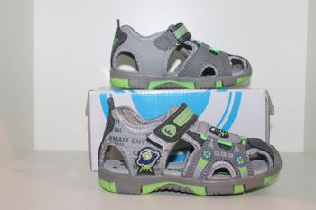 petite sandales nus pieds grise et verte 26