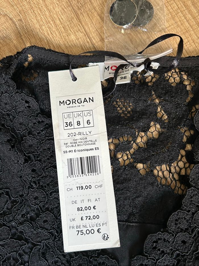 Robe portefeuille noire neuve avec dentelle Morgan taille 36 (valeur 75€) - photo numéro 9