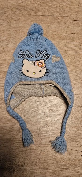 Bonnet bleu et gris Hello Kitty, taille 52, nickel