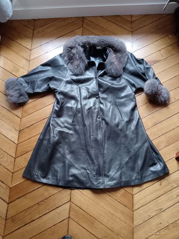 Manteau vintage intersaison cuir 40