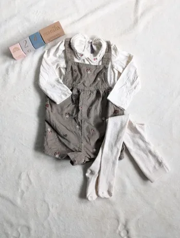 Ensemble salopette 3 pièces Chouquette a Paris Sergent Major _ Taille 24 mois