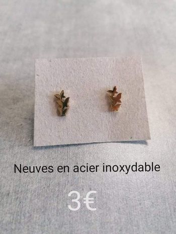 Boucles d'oreilles papillons acier inoxydable doré
