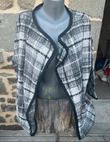 Poncho en laine gris noir - H&M 