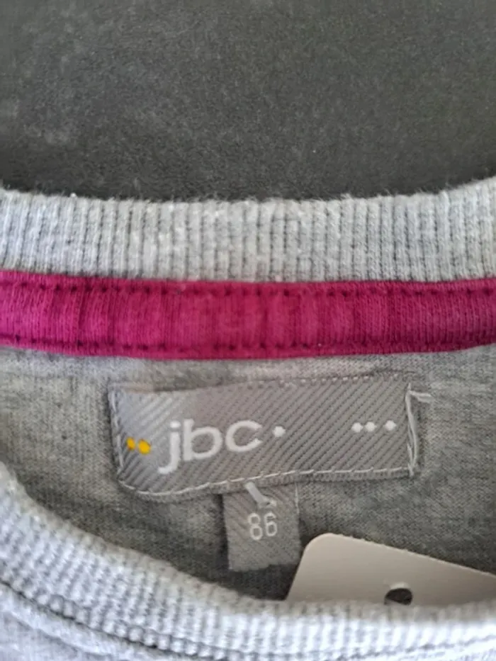 t-shirt manche longue gris jbc 18 mois - photo numéro 2