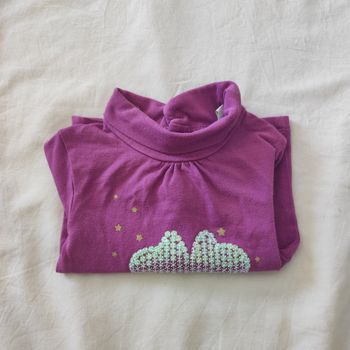 T-shirt bébé fille 3 mois Disney Minnie violet pailleté