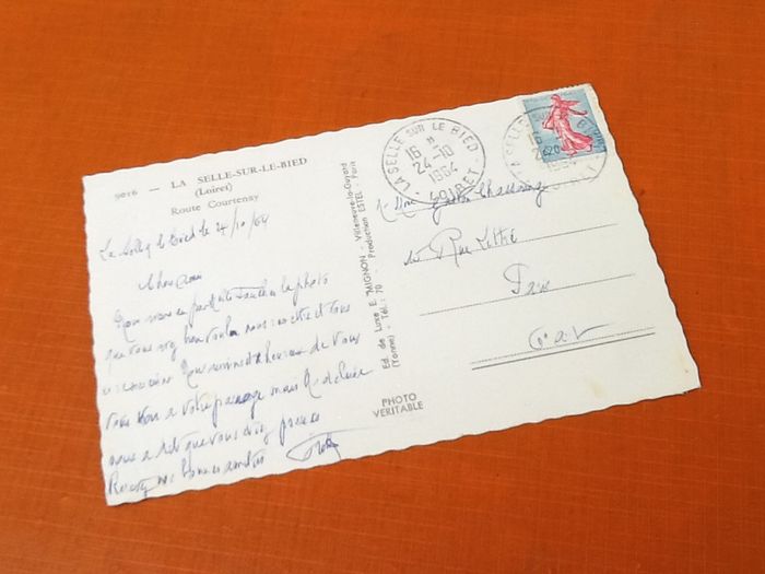 Carte postale ancienne La Selle-Sur-Le-Bied (Loiret) Route de Courtenay - photo numéro 3