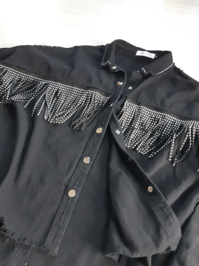 Veste overzise  femme franges taille M - photo numéro 2