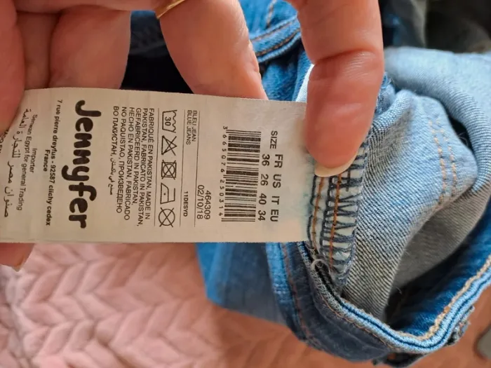 Jean bleu femme Jennyfer 36 effet used trous déchirures d'achat tbe - photo numéro 5