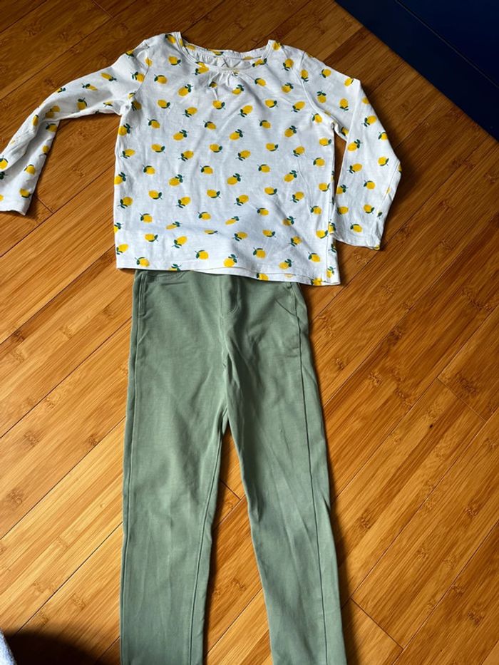 Ensemble, T-shirt, pantalon fille, taille 5/6 ans - photo numéro 2