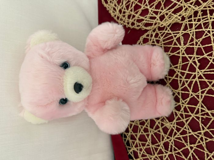 OURS DOUDOU ANCIEN VINTAGE PELUCHE rose cédéji