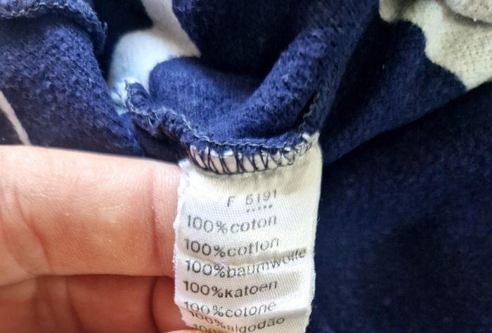 Polo manches longues  , homme , Lacoste , Devanlay  , vintage , a rayures  , rugby style  , bleu , blanc  , taille  XL - photo numéro 9