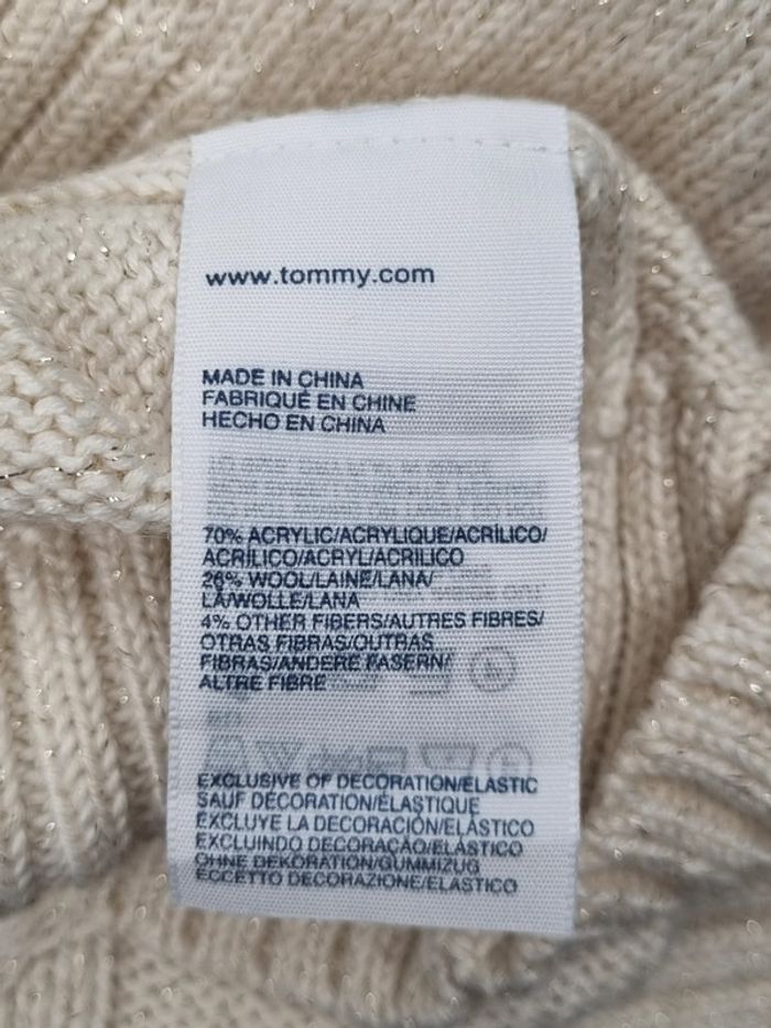 Pull torsadé Tommy Hilfiger écru – Taille M Femme (mesures en photos) - photo numéro 8