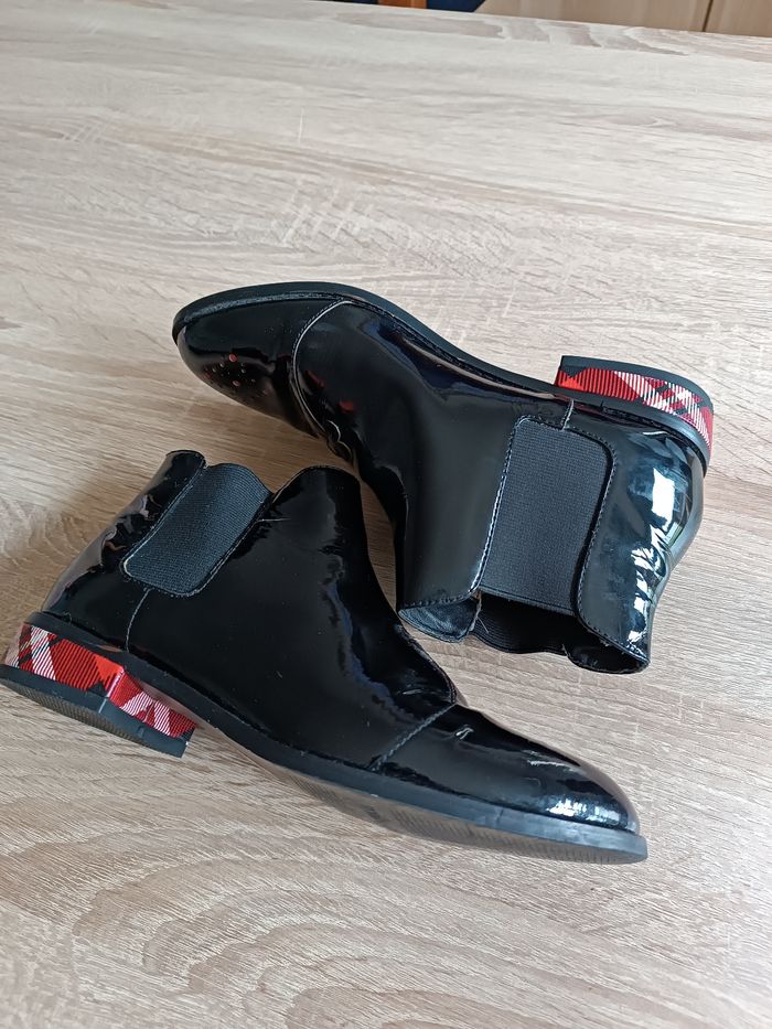 Bottines vernies cuir