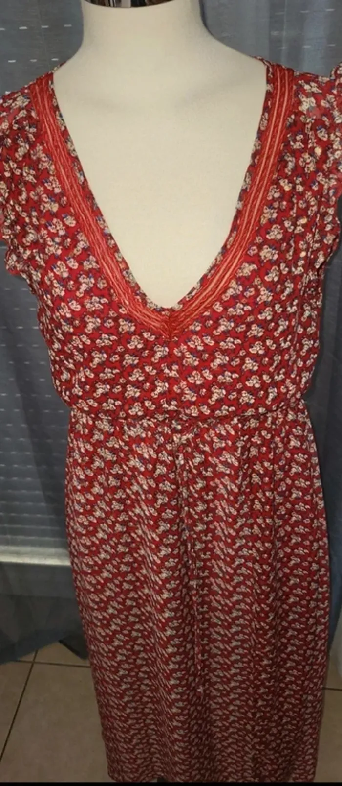 Robe fleurie longue fendue S - photo numéro 2