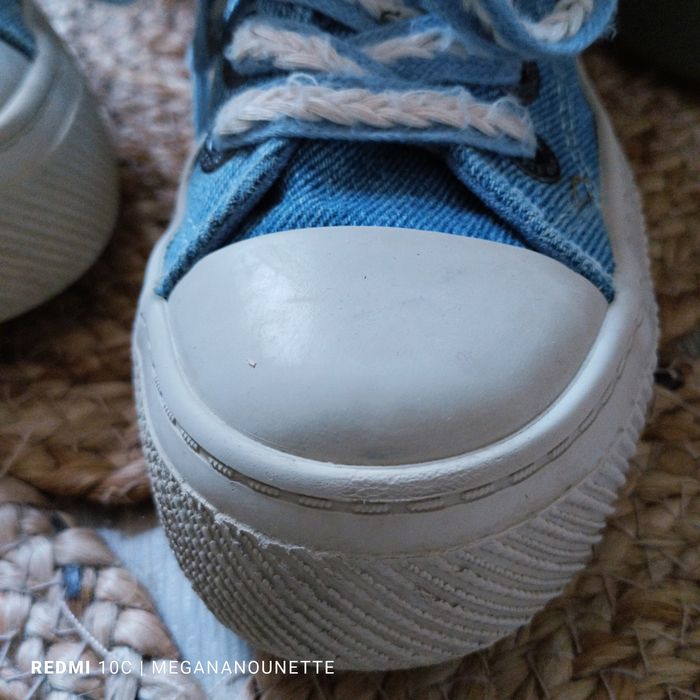 👖 Baskets Montantes Fille Pointure 31 – Pataugas 💙 Style Jean & Plateforme – Très Bon État - photo numéro 3