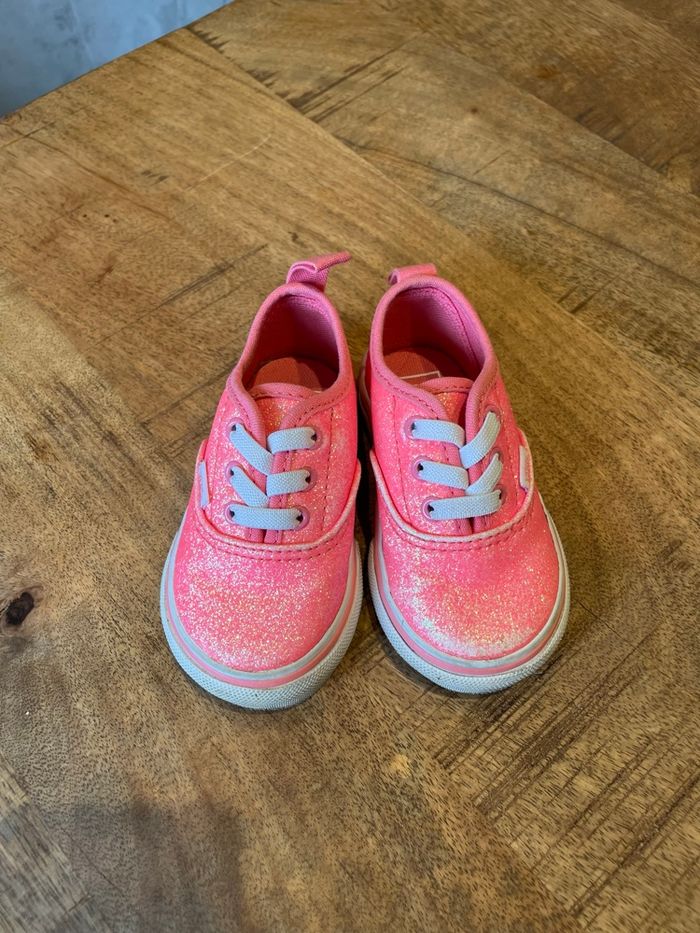Vans bébé – rose pailleté – lacets élastiques – pointure 20 - photo numéro 2