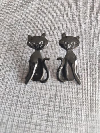 Boucle d'oreille chat noir fantaisie