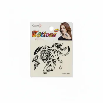 Tatouage Chen Hui motif tigre 6 x 5,5 cm Neuf