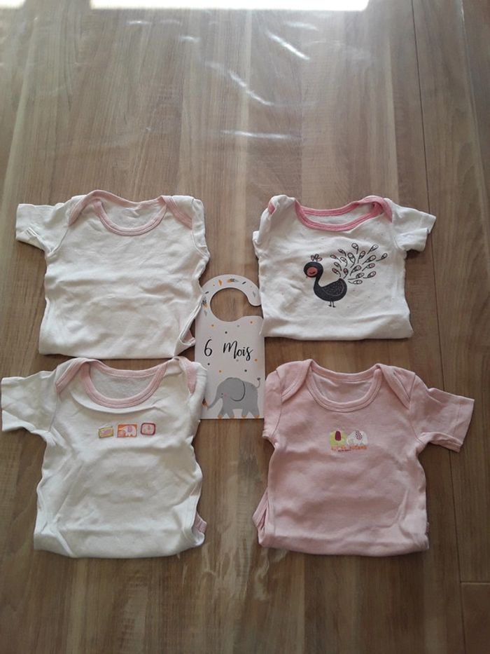 Lot de 4 bodie manche courte 6mois