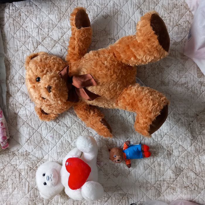 Lot de 3 peluches oursons