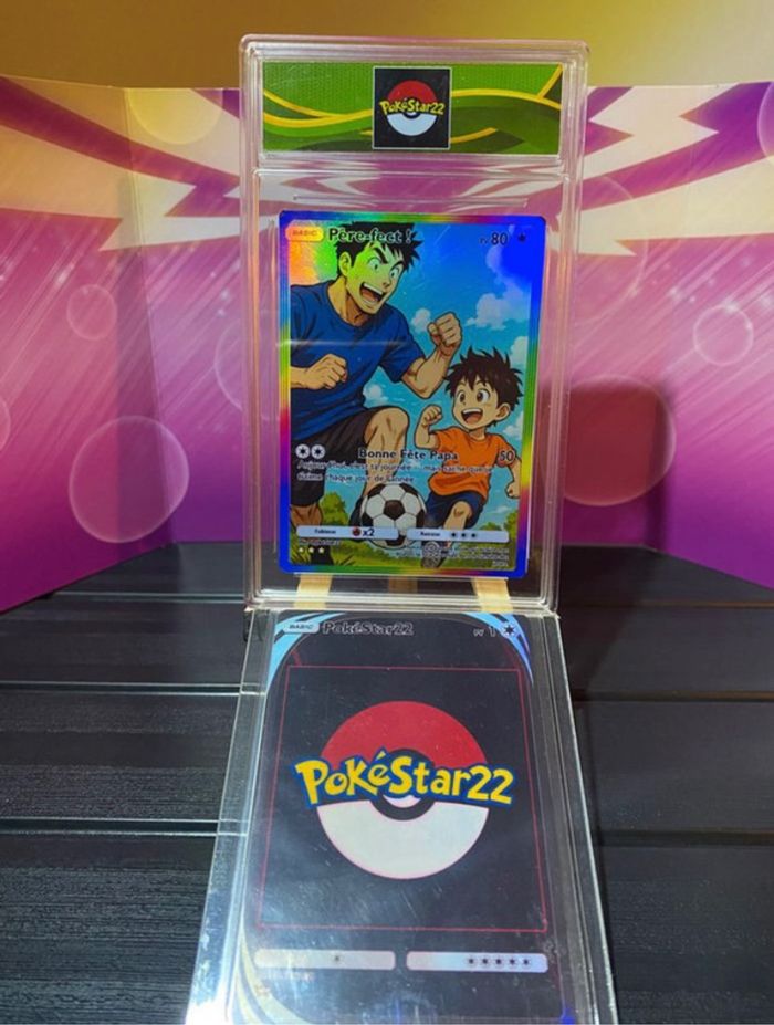 Carte Personnalisée Fête des Pères Manga Style Pokémon Personnalisée – Brillante & Originale - photo numéro 2
