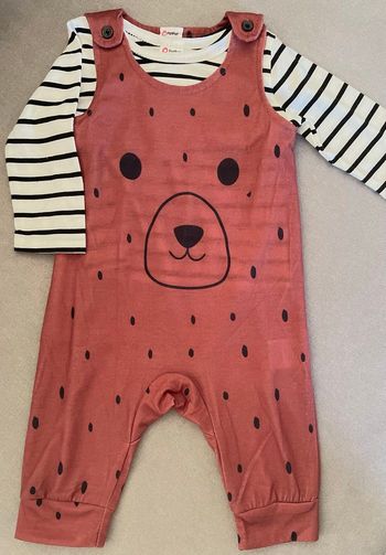 Jolie salopette PatPat 3-6 mois + tee-shirt NEUF