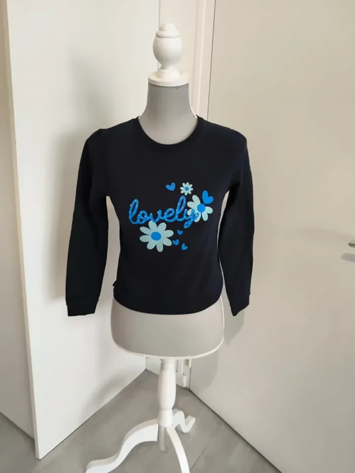 Pull fille bleu
