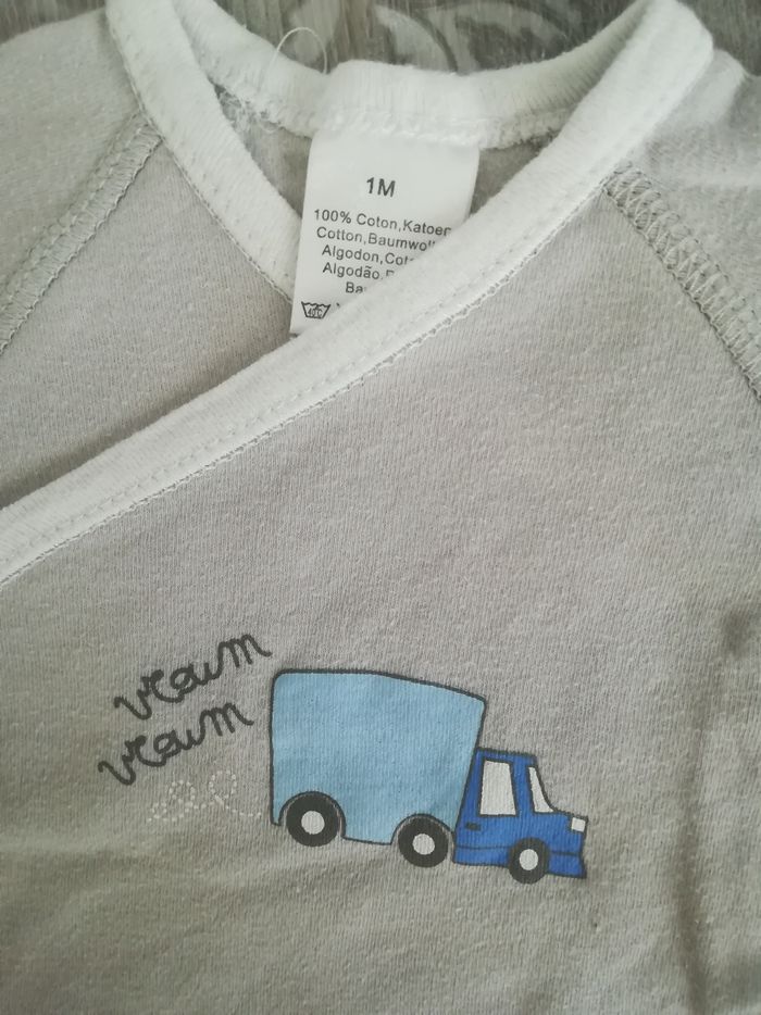 Lot de 2 bodies ml 1 mois garçon - photo numéro 4