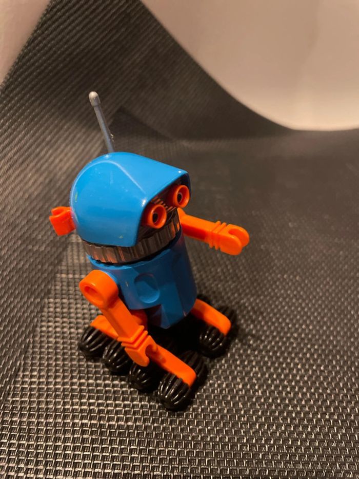Playmobil figurine robot bleu et orange série espace
