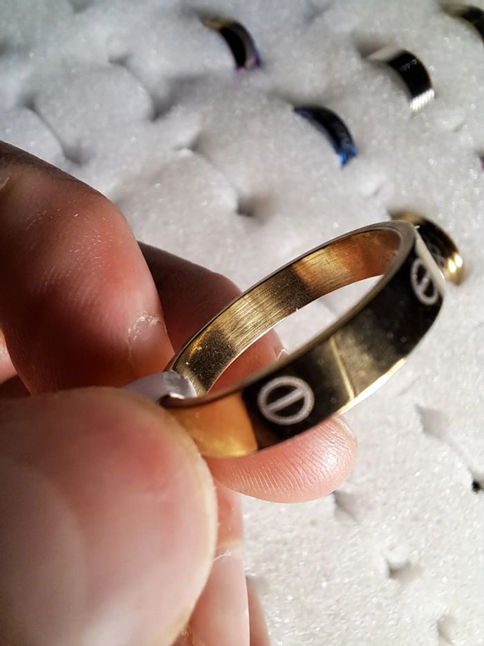 Bague acier inoxydable motifs - photo numéro 3