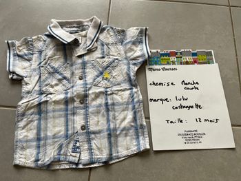 Chemise garçon 12 mois