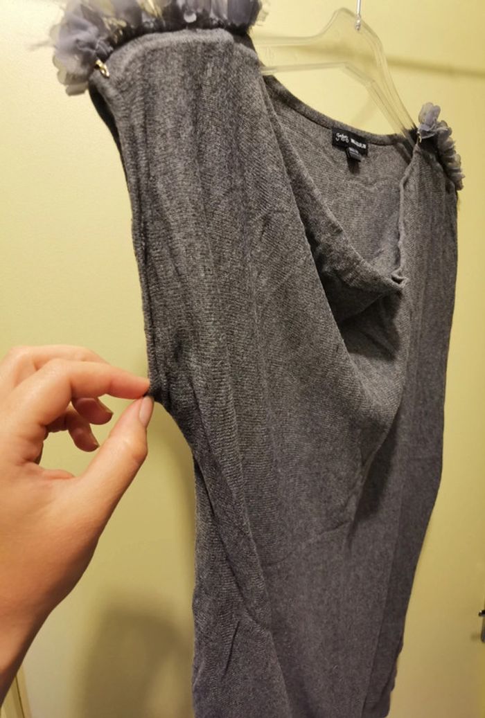 Tunique ou t-shirt long gris - photo numéro 6