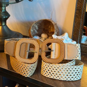 🌾 Ceinture bohème tressée – beige ou crème – neuve, ajustable