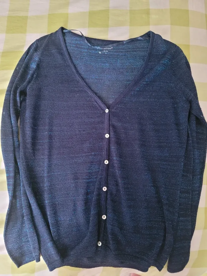 Gilet bleu pailleté taille M