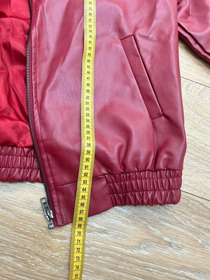 Veste similicuir bordeaux taille s - femme - photo numéro 7