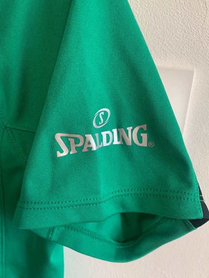Maillot sport vert 12 ans polyester sans repassage Spalding foot/tennis/running - photo numéro 2